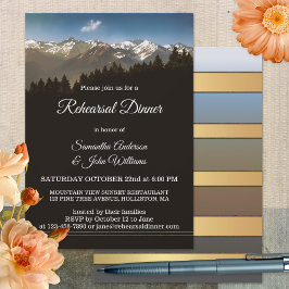 山絵を描木リハーサルディナー招待状 招待状