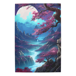 山絵画の滝 メタルプリント