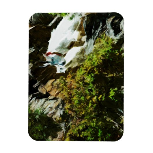 山羊とベビー抽象芸術印象派 マグネット (縦)