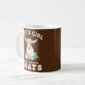 山羊のかわいい水彩ヤギが好きな女の子  コーヒーマグカップ (正面左)