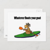 山羊のカヤックアニメが浮かぶもの ポストカード (正面/裏面)