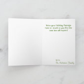 山羊の写真がこの枝とヤドリギの枠に写っている シーズンカード (内部)