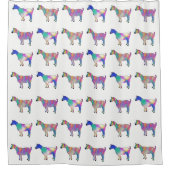 山羊サイケデリックファンキー予測できなカラフル動物 シャワーカーテン (正面)