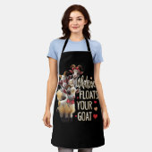 山羊好き母バンダナ・ワイルドリ何が浮かんでも エプロン (着用した状態)