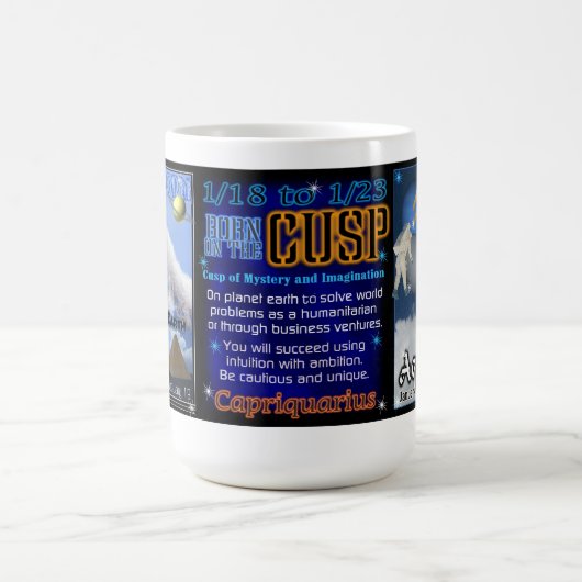 山羊座のアクエリアスの先端Lg 15のozのマグ コーヒーマグカップ (中央)