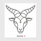 山羊座のサイン黒占星術の記号 シール (シート)