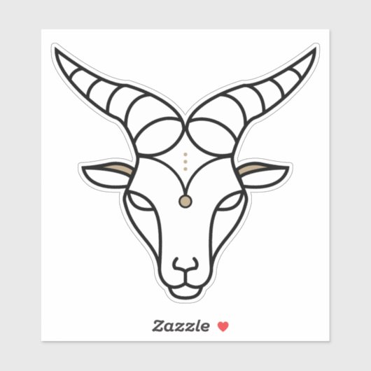 山羊座のサイン黒占星術の記号 シール (シート)