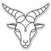 山羊座のサイン黒占星術の記号 シール (正面)
