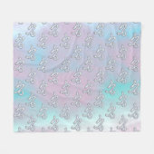 山羊座のシンボルのマザーオブパールヌアクアデコール フリースブランケット (正面(横))