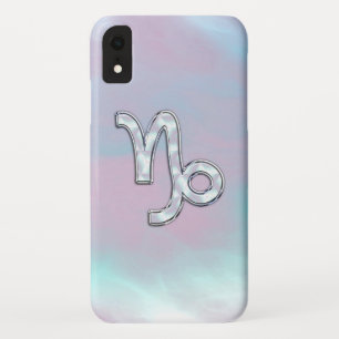 山羊座のシンボルのマザーオブパールヌアクアデコール iPhone XRケース