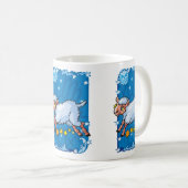 山羊座のヤギの羊が星の中を飛び跳ねた コーヒーマグカップ (正面右)