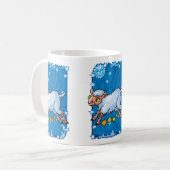 山羊座のヤギの羊が星の中を飛び跳ねた コーヒーマグカップ (正面左)