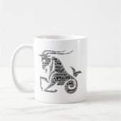 山羊座の占星術の(占星術の)十二宮図の印の単語の雲 コーヒーマグカップ (左)