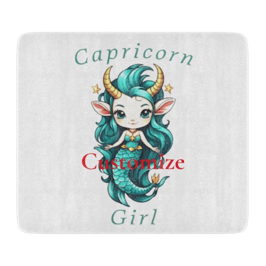山羊座の少女マーメイド サンダーコーブ カッティングボード (正面)