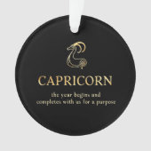 山羊座の年の始まりと終わりはカスタマイズ可能 オーナメント (正面)