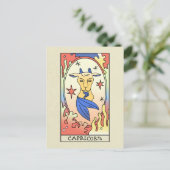 山羊座の抽象的なアート ヴィンテージ ポストカード (スタンド正面)