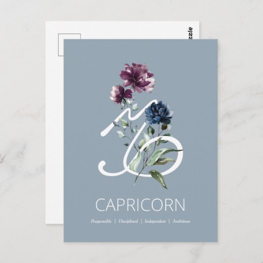 山羊座の星占いマーク ポストカード (正面/裏面)