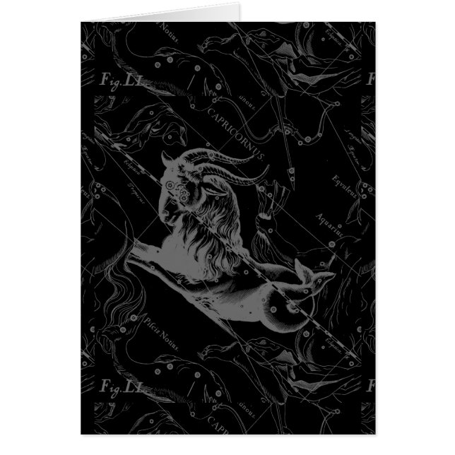 山羊座の星座の地図のHeveliusの版木、銅版、版画 (正面)