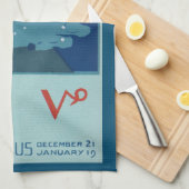 山羊座の星座、ヴィンテージ占星術、星占い キッチンタオル (四つ折り)