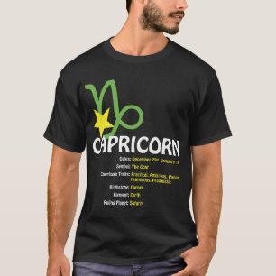 山羊座の特性の暗闇のTシャツ Tシャツ