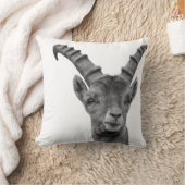 山羊座の白黒森林動物の写真 クッション (ブランケット)