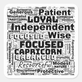 山羊座の言葉の雲  インスピレーション スクエアシール