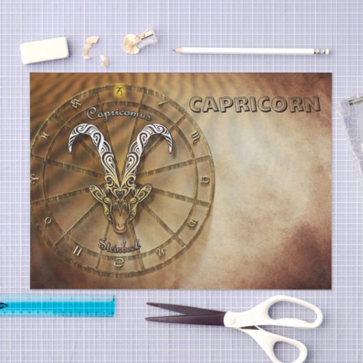 山羊座の(占星術の)十二宮図の占星術のデザイン 薄葉紙 (クラフト)