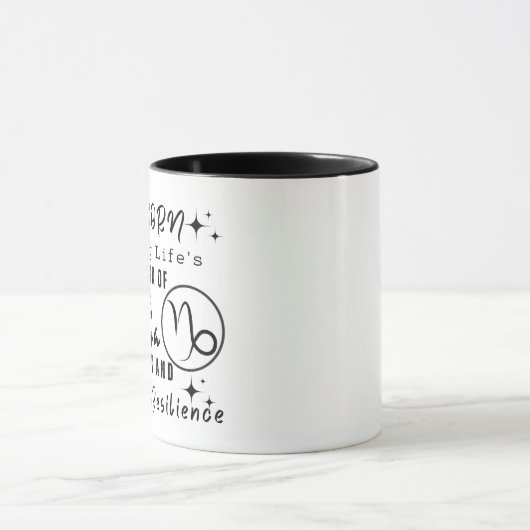 山羊座やる気を起こさせる引用文〔占星術の〕十二宮図標識 マグカップ (中央)