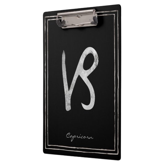 山羊座を打ち付けた銀の様式星占い クリップボード (左)