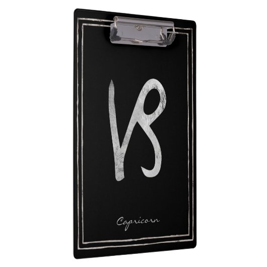 山羊座を打ち付けた銀の様式星占い クリップボード (右)