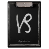 山羊座を打ち付けた銀の様式星占い クリップボード (正面)