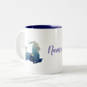 山羊座ウォーターカラーアート名前をカスタムする ツートーンマグカップ (正面左)