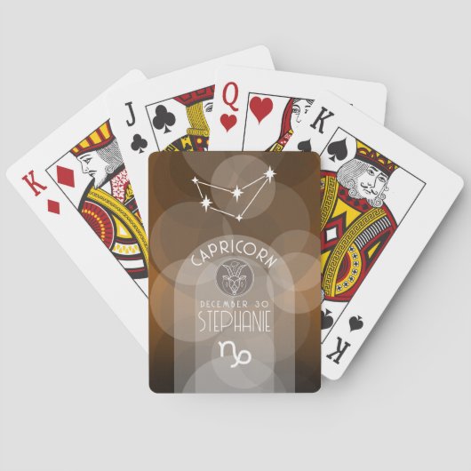 山羊座カスタム誕生日〔占星術の〕十二宮図-モダンデザイン トランプ (裏面)