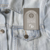 山羊座カスタム誕生日〔占星術の〕十二宮図-モダンデザイン 缶バッジ (インサイチュ)