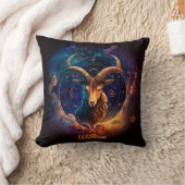 山羊座カスタム〔占星術の〕十二宮図占星術ファンタジーサンサイン クッション (ブランケット)