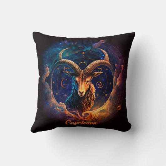 山羊座カスタム〔占星術の〕十二宮図占星術ファンタジーサンサイン クッション (裏面)