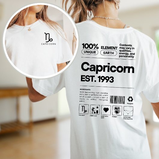 山羊座カスタム〔占星術の〕十二宮図星学誕生日1月 Tシャツ