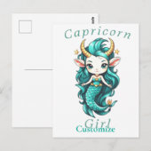 山羊座ガールマーメイドサンダー_コーブ ポストカード (正面/裏面)