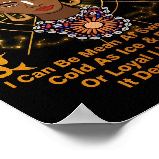 山羊座クイーンスイートキャンディ誕生日ブラックウィメンズ ポスター (角)