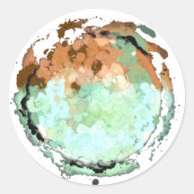 山羊座グリーンブラウンムーンステッカー