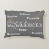 山羊座グレーウォーターカラーアストロロジー〔占星術の〕十二宮図標識 アクセントクッション (裏面)