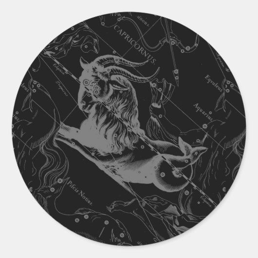 山羊座コンステレーションマップヘベリアス版木、銅版、版画 ラウンドシール (正面)