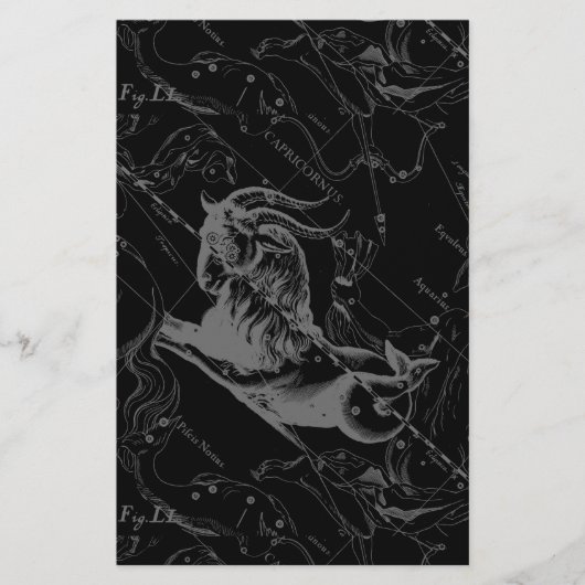 山羊座コンステレーションマップヘベリアス版木、銅版、版画 便箋 (正面)