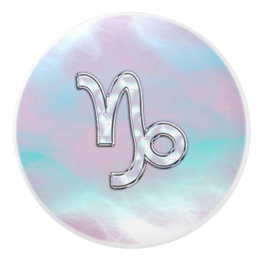 山羊座サインオンマザーオブパールヌーカースタイル セラミックノブ (正面)