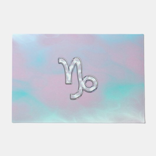 山羊座サインオンマザーオブパールヌーカースタイル ドアマット (正面)