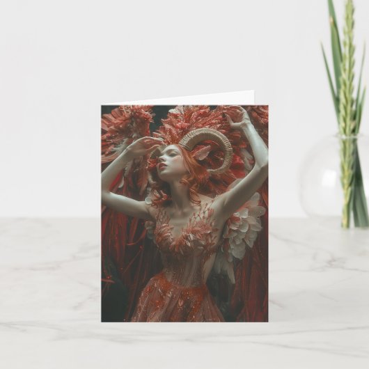 山羊座サイン、星占い、〔占星術の〕十二宮図 ノートカード (正面)