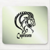 山羊座ザシーヤギ〔占星術の〕十二宮図グリーン マウスパッド (正面)