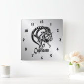 山羊座ザシーヤギ〔占星術の〕十二宮図 スクエア壁時計 (ホーム)