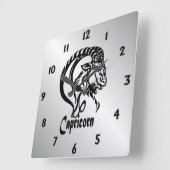 山羊座ザシーヤギ〔占星術の〕十二宮図 スクエア壁時計 (傾斜)