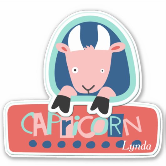 山羊座ザヤギ〔占星術の〕十二宮図コンター シール (正面)